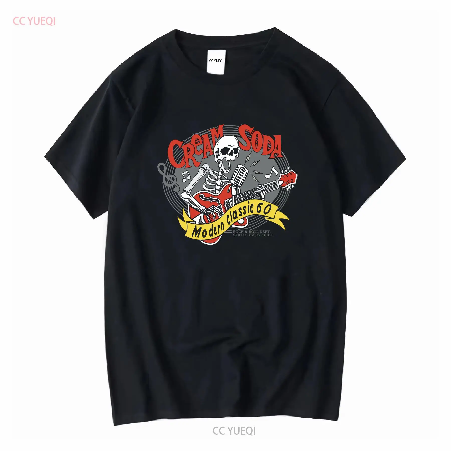 Vintage Fashion Wear - เสื้อยืดครีมโซดา ร็อคโรล แบรนด์ญี่ปุ่น วินเทจ ผ้าซักแล้ว นุ่ม