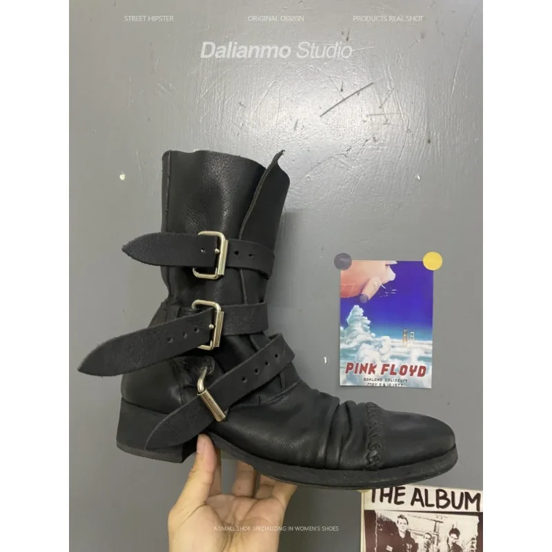 รองเท้าบูทหนังแท้สไตล์วินเทจสำ - Vintage Style Women Fashion บทวิจารณ์และราคา