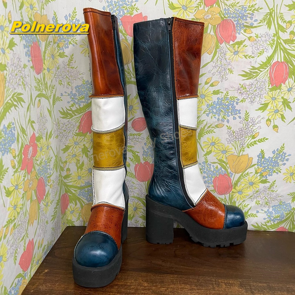รองเท้าบูทหนังทรงสูงถึงเข่าสไต - Vintage Style Women Fashion บทวิจารณ์และราคา