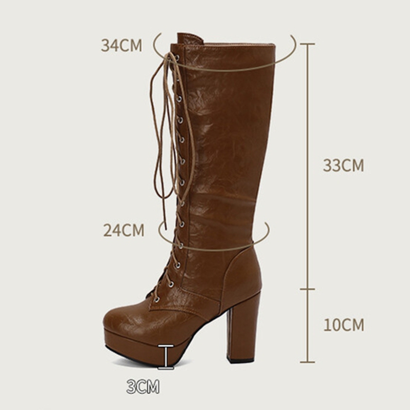 Reave รองเท้าบูตยาวถึงเข่าสำหร - Vintage Style Women Fashion บทวิจารณ์และราคา