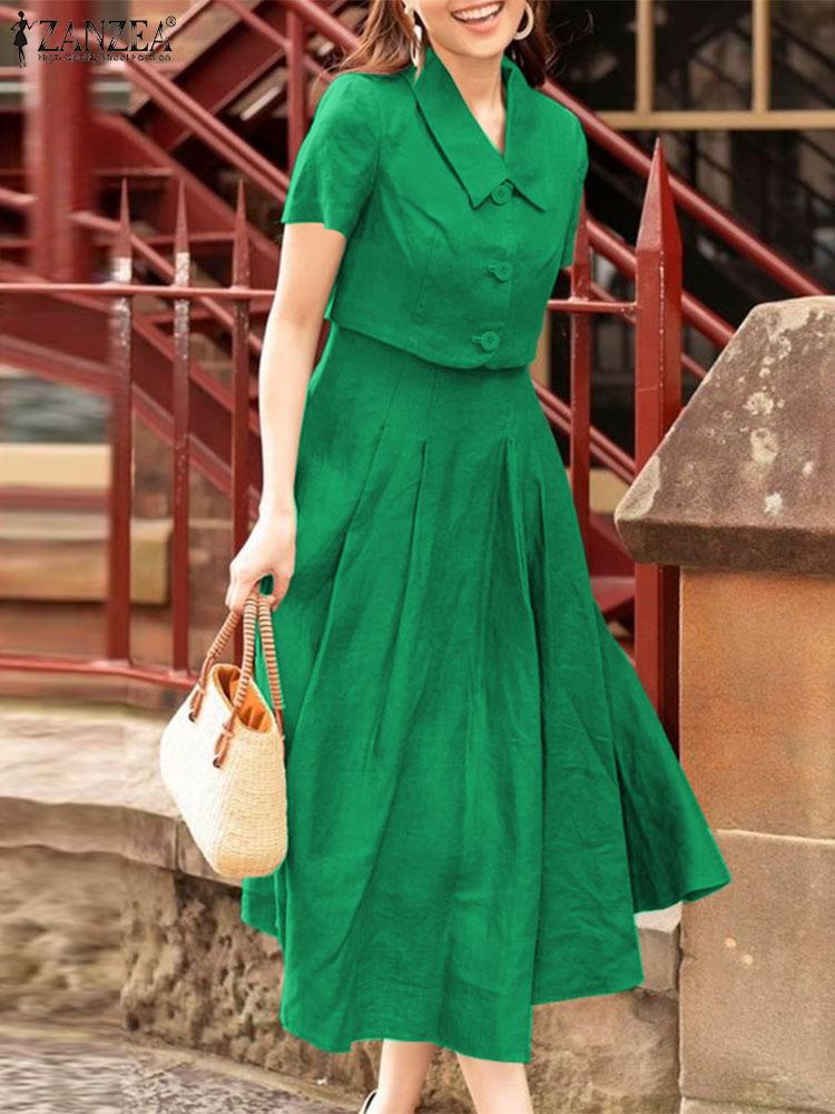 Zanzea 2024สองชิ้นสำหรับผู้หญิ - Vintage Fashion Pieces บทวิจารณ์และราคา