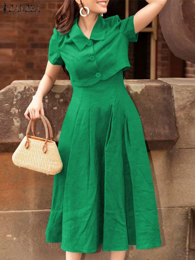 Zanzea 2024สองชิ้นสำหรับผู้หญิ - Vintage Fashion Pieces บทวิจารณ์และราคา