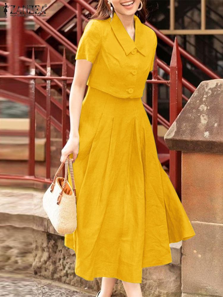 Zanzea 2024สองชิ้นสำหรับผู้หญิ - Vintage Fashion Pieces บทวิจารณ์และราคา