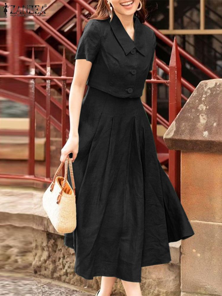 Zanzea 2024สองชิ้นสำหรับผู้หญิ - Vintage Fashion Pieces บทวิจารณ์และราคา