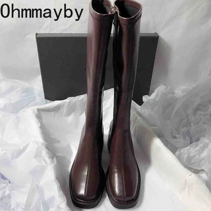 Vintage ส้นหนาผู้หญิงเข่ารองเท - Vintage Style Women Fashion บทวิจารณ์และราคา