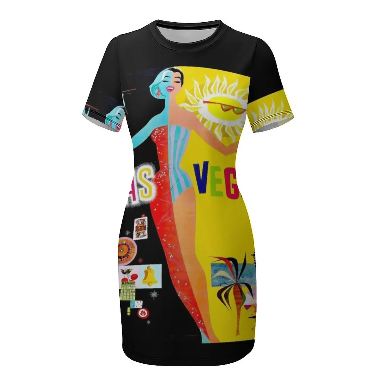 ลาสเวกัส : ชุดเดรสแขนสั้นพิมพ์ - Vintage Vegas Fashion บทวิจารณ์และราคา