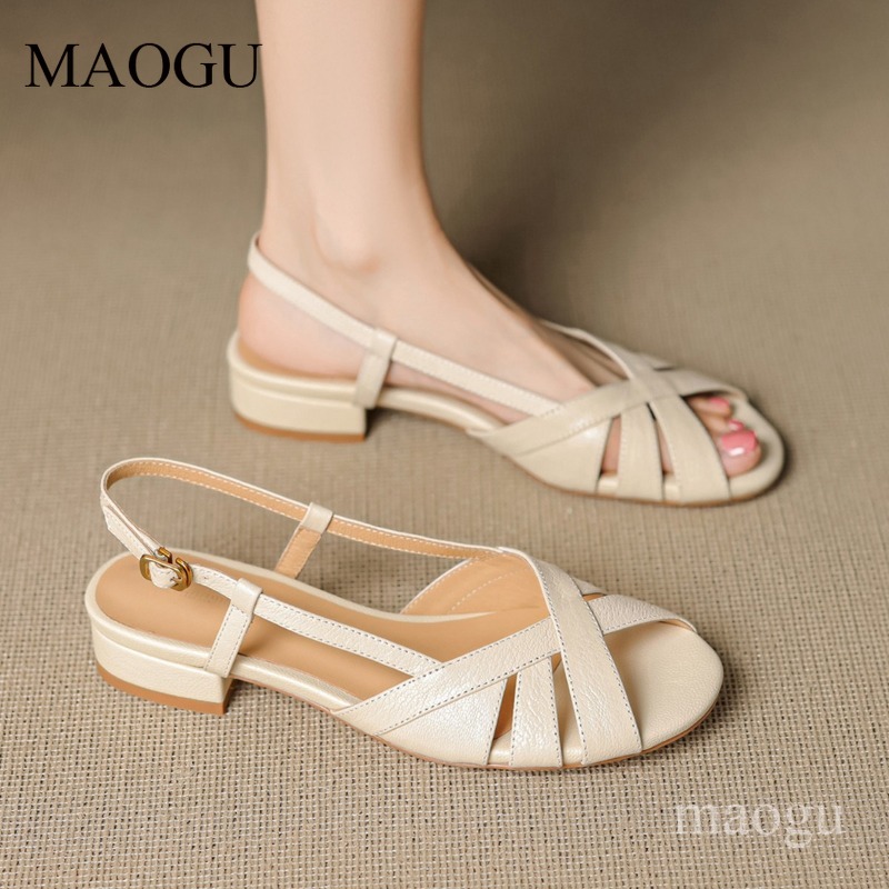 รองเท้าแตะสตรีแบบสวมเปิดส้น หั - Vintage Style Women Fashion บทวิจารณ์และราคา