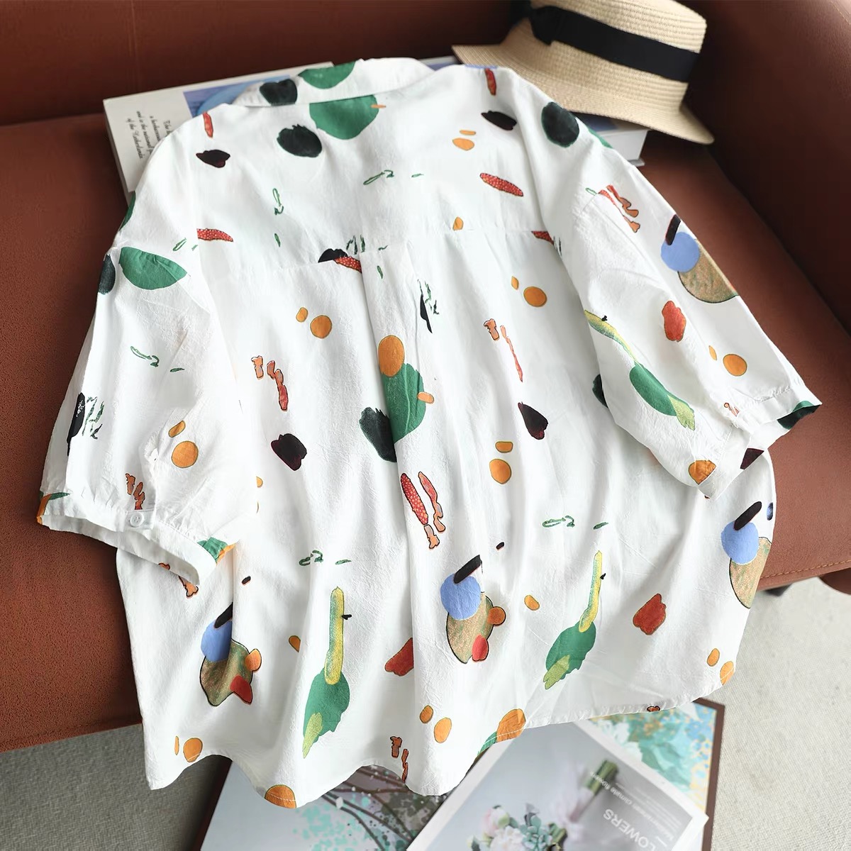 เสื้อเชิ้ตโอเวอร์ไซส์ลายพิมพ์ส - Vintage Fashion In Japan บทวิจารณ์และราคา