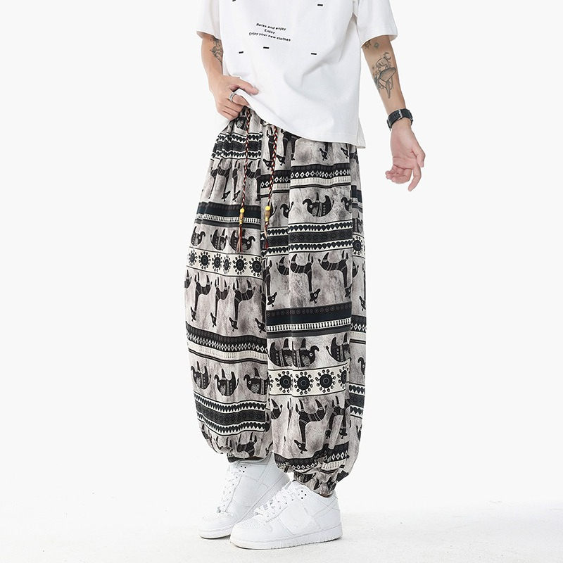 สไตล์วันหยุดพิมพ์กางเกง Drawst - Retro Track Pant บทวิจารณ์และราคา