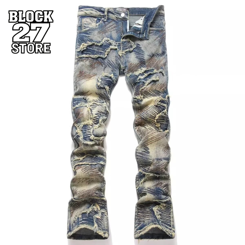 กางเกงยีนส์ฮิปฮอปวินเทจขาดๆ แบ - Retro Track Pant บทวิจารณ์และราคา