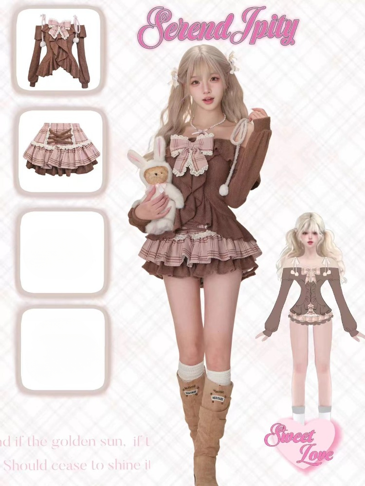 ชุดเซ็ต 2 ชิ้น สไตล์โกธิค Y2K  - Vintage Fashion Pieces บทวิจารณ์และราคา