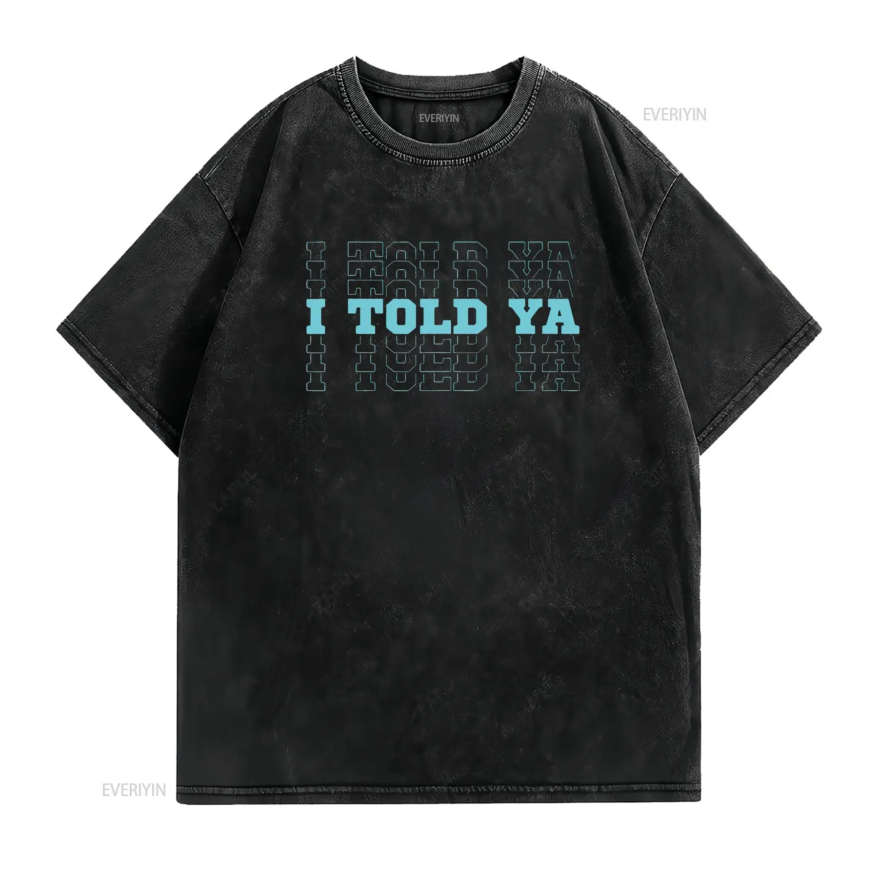 เสื้อยืดลายตัวอักษรสีฟ้าอมเขีย - Vintage Fashion Font บทวิจารณ์และราคา