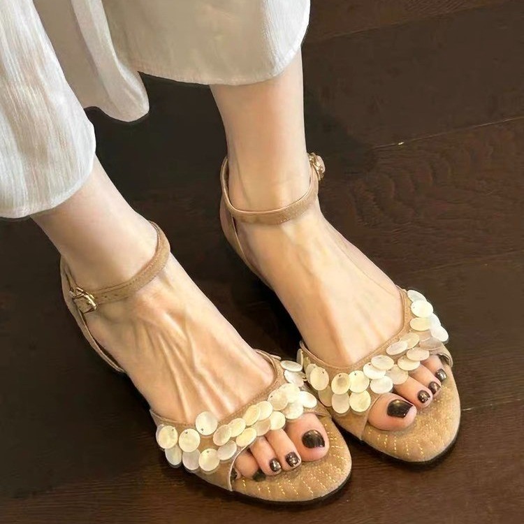 รองเท้าแตะผู้หญิงแบบสวมประดับม - Vintage Fashion Wear บทวิจารณ์และราคา