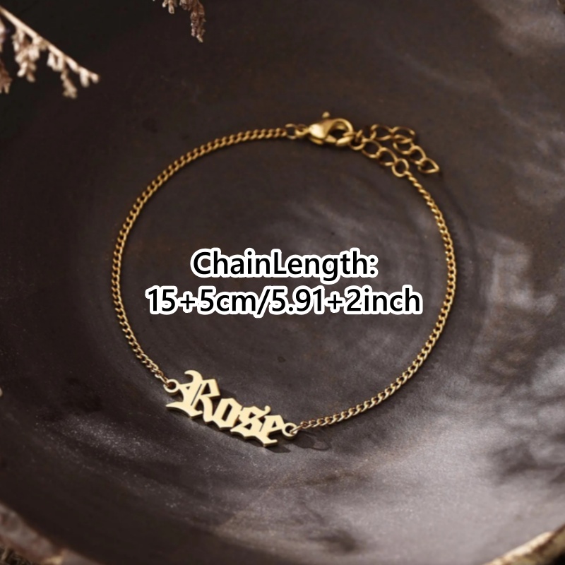 กำไลข้อมือสแตนเลสสตีลแบบกำหนดเ - Vintage Fashion Font บทวิจารณ์และราคา