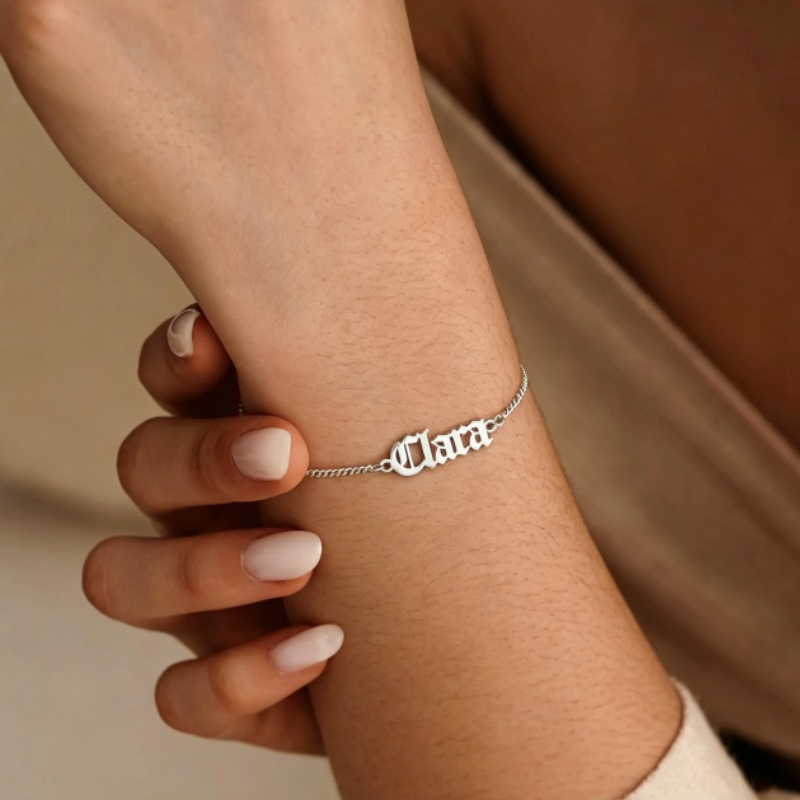 กำไลข้อมือสแตนเลสสตีลแบบกำหนดเ - Vintage Fashion Font บทวิจารณ์และราคา