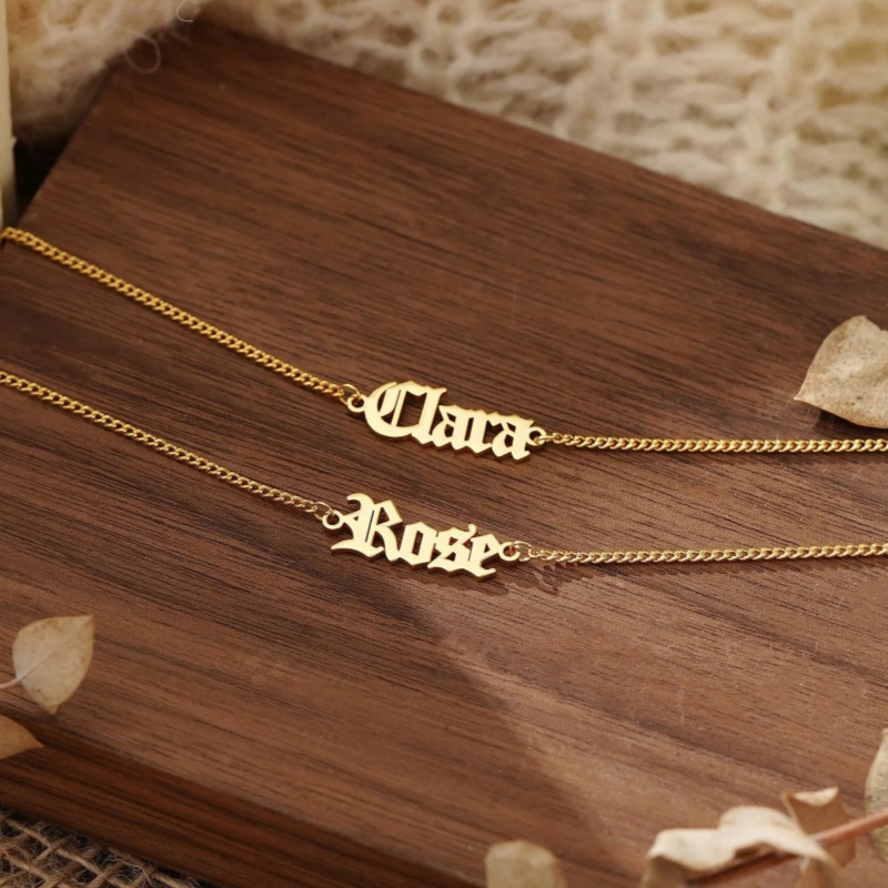 กำไลข้อมือสแตนเลสสตีลแบบกำหนดเ - Vintage Fashion Font บทวิจารณ์และราคา