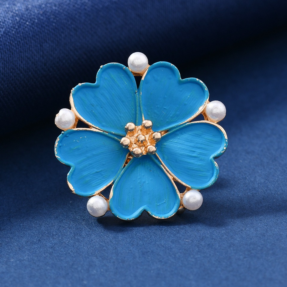 เข็มกลัดดอกไม้สีน้ำเงินเคลือบแ - Vintage Fashion Wear บทวิจารณ์และราคา